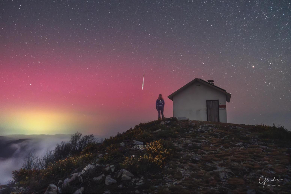 Perseida sobre el Estreitín (Allande, Asturias) en agosto de 2024. Crédito: Glendor Díaz. 