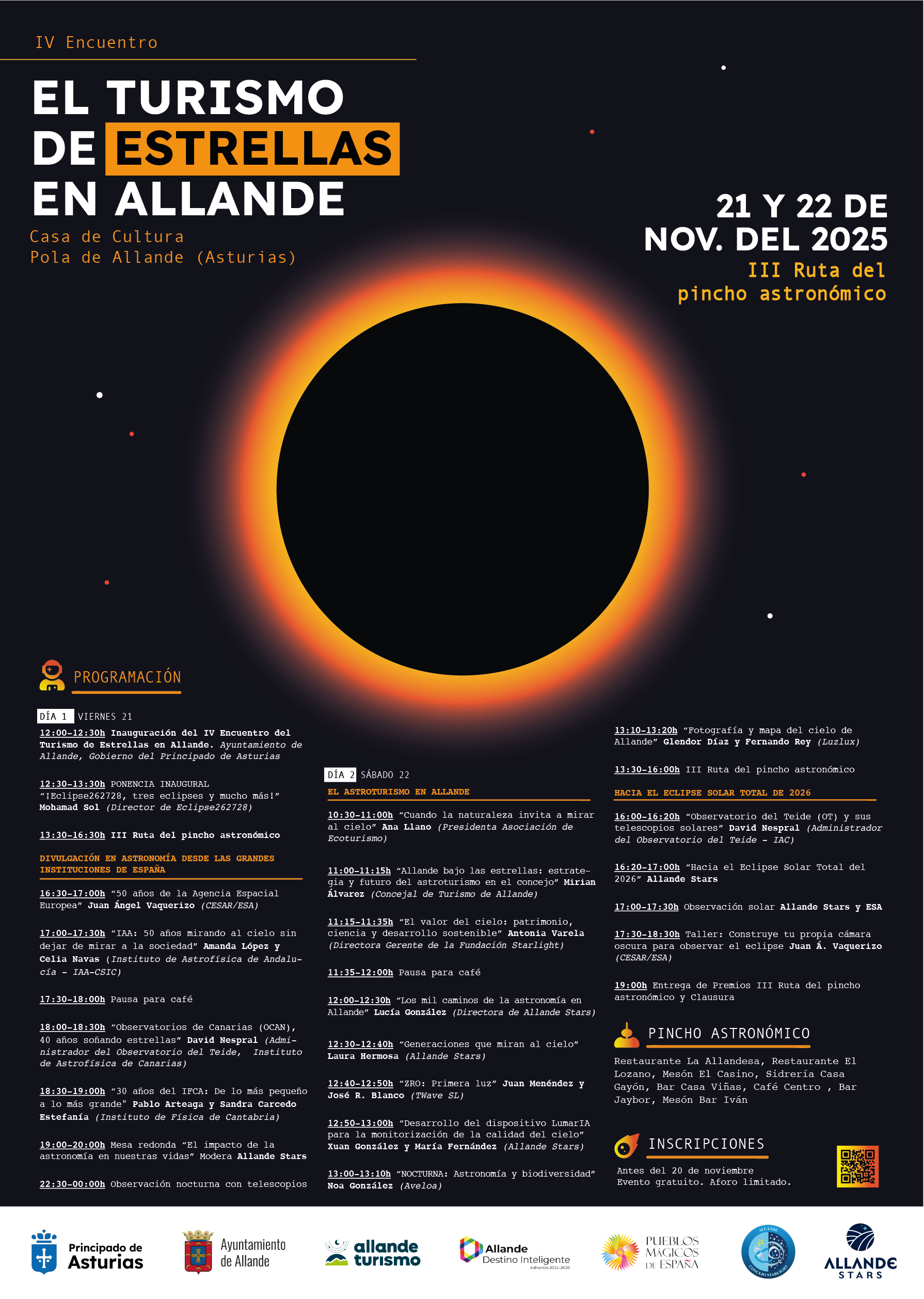 Programa IV Encuentro de Turismo de Estrellas en Allande Programa IV Encuentro de Turismo de Estrellas en Allande