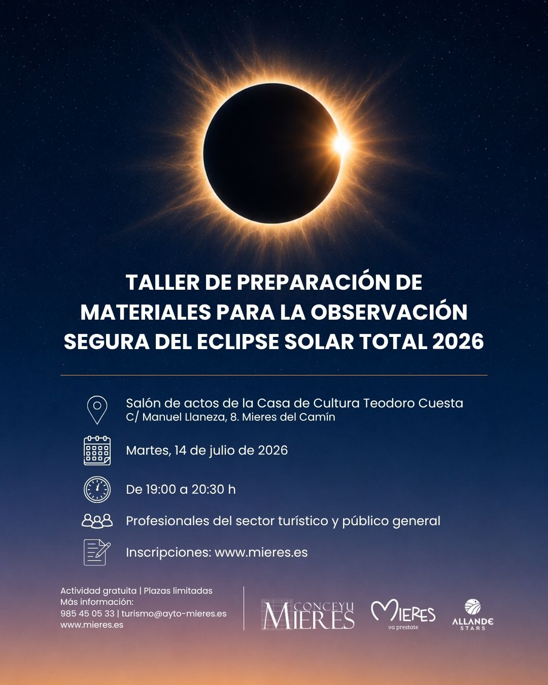 TALLER DE PREPARACIOìN DE MATERIALES PARA LA OBSERVACIOìN SEGURA DEL ECLIPSE SOLAR TOTAL 2026 (1) TALLER DE PREPARACIOìN DE MATERIALES PARA LA OBSERVACIOìN SEGURA DEL ECLIPSE SOLAR TOTAL 2026 (1)