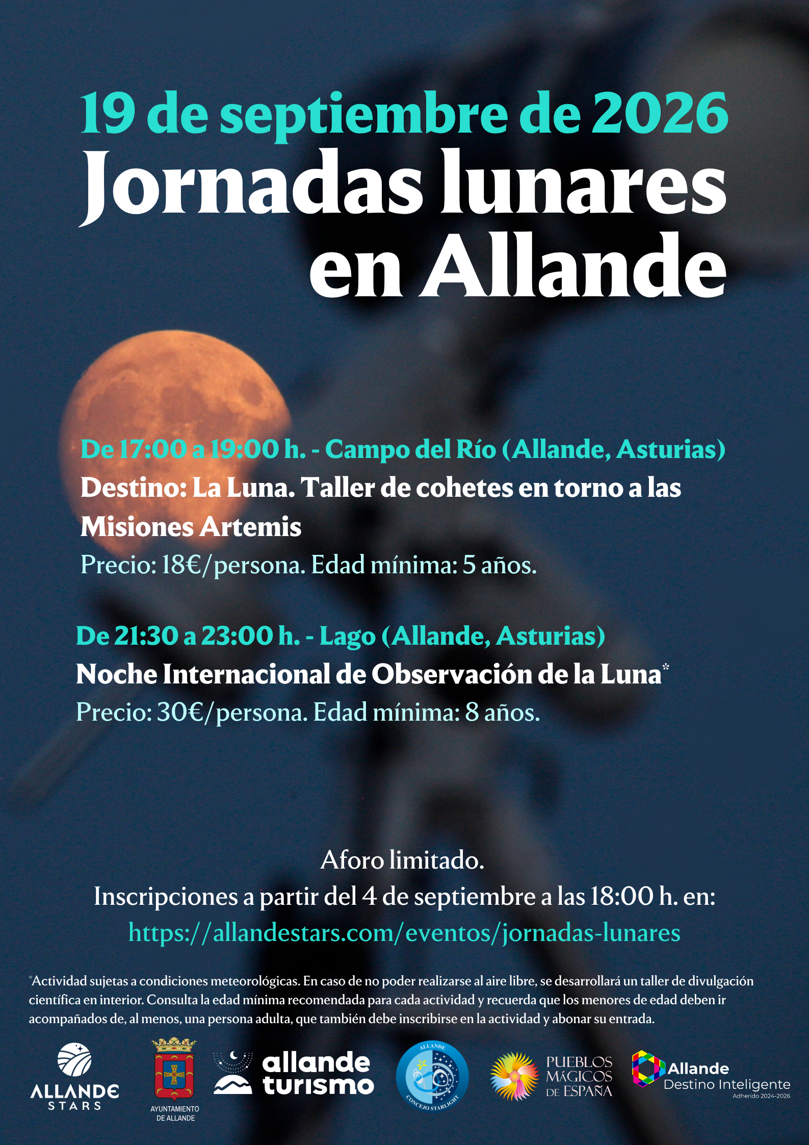 Jornadas lunares lago Cartel Jornadas Lunares en Allande