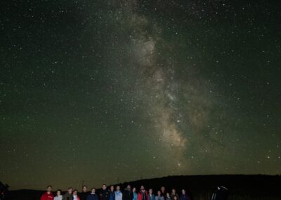 Participantes a una de las observaciones de Perseidas de las jornadas Camino de la Sombra